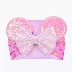 Sequin Sprinkles Mickey Headband Bow Baby Girls